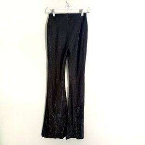 H&M Divided Flared Leg Pull On Sparkly Flat Front Pants